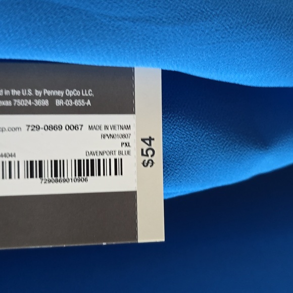 WORTHINGTON WOMENS PETITE FRONT BUTTON LONG SLEEVE BLUE BLOUSE SIZE PETITE XL - Picture 8 of 14